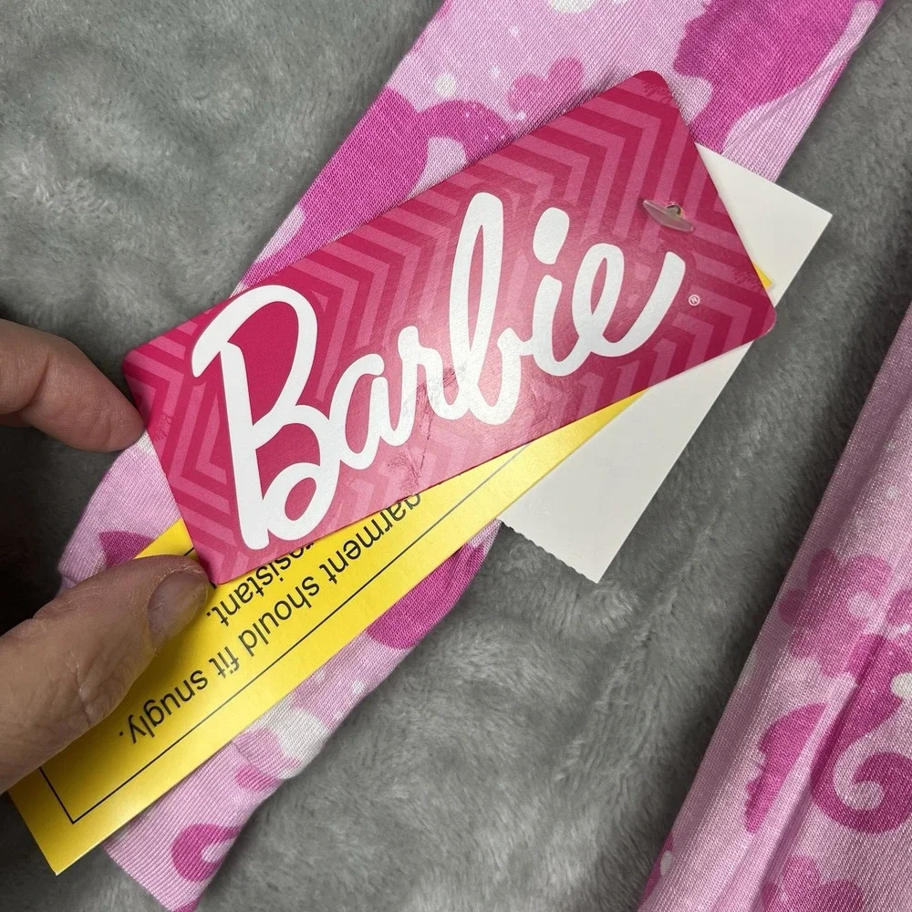 BARBIE Toddler Pajamas Set‎ Size 2T Pink and White Viscose Stretchy